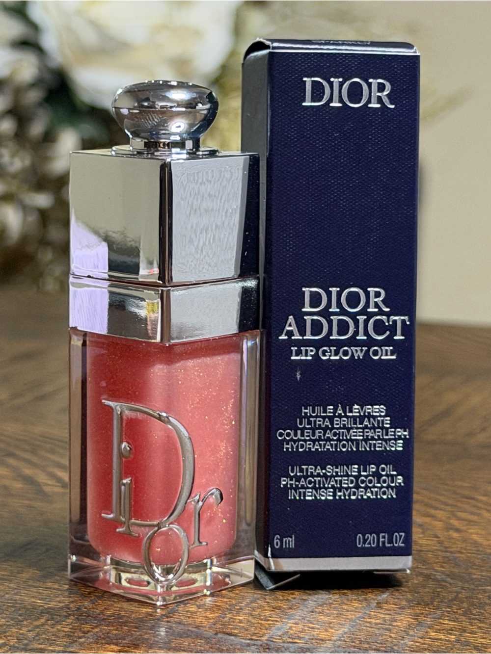 Dior-077 Rosy Candy Sparkly- Addict Lip Glow Oil Ultra-Shine- New Full size